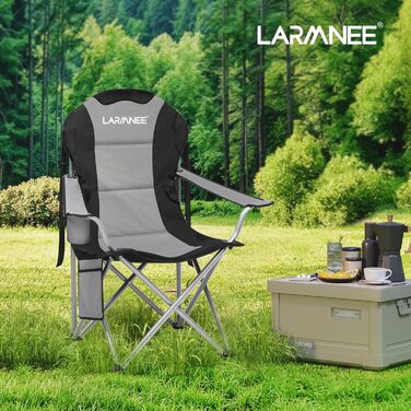 Складний кемпінговий стілець для пікніка, саду, балкону та пляжу EBK01LC02 (Сірий + Чорний)