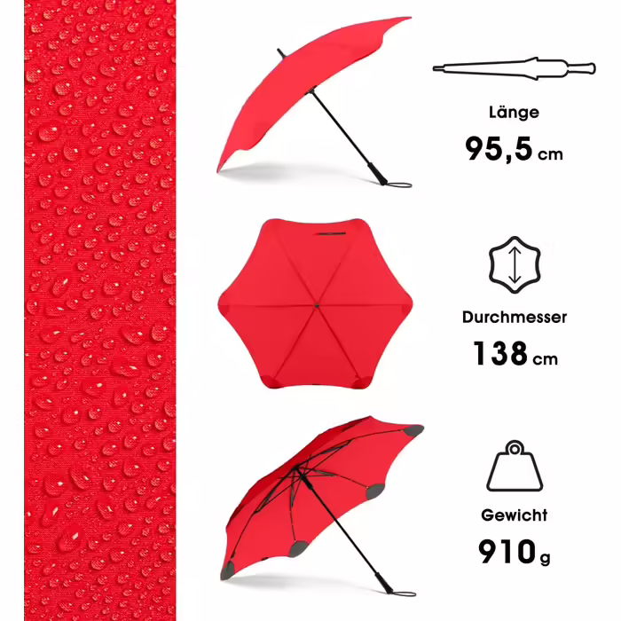 BLUNT Executive Stock Umbrella Red | Large & Stormproof for 2 People – 138 cm Ø | Innovative & Patented Design – Wind Tunnel Tested