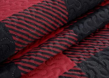 Комплект літньої постільної білизни Marina Decoration з ковдрою та двома наволочками, чорно-червоний візерунок, розмір Full/Queen