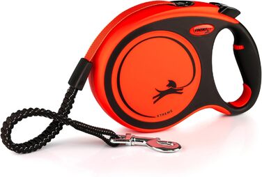 Гнучка повідка Flexi Xtreme L для собак до 55 кг, чорний, надміцний, оранжевий