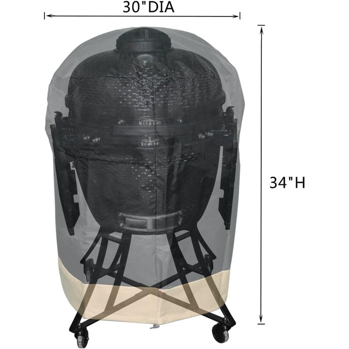 Чохол для гриля Kamado Onlyfire, сумісний з Big Green Egg Large, Kamado Joe Classic, Stand Alone, Grill Dome Large, Pit Boss K22, Louisiana K22