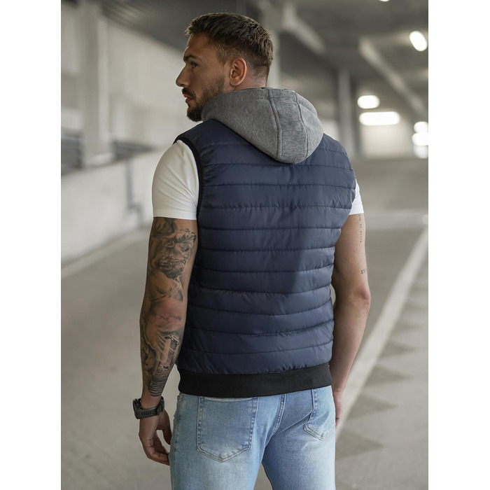 Чоловіча степкова жилетка OZONEEE з капюшоном, без рукавів, спортивна, для перехідного сезону, артикул 777/892KA