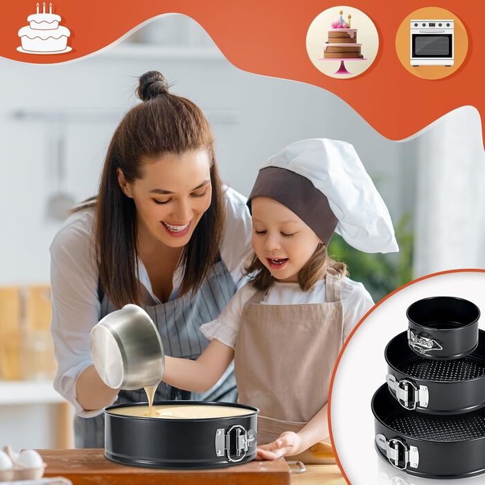 Форми для випічки ECCOGREAT 3 шт. (10/18/23 см) з антипригарним покриттям - для тортів, піци та млинців