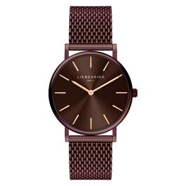 Годинник Liebeskind Berlin для жінок – круглий кварцовий годинник 34 мм – сітчасте браслет – водонепроникність 5ATM – сучасний та елегантний (колір: коричневий)