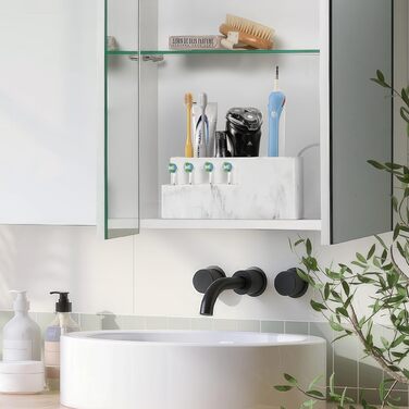 Тримач для зубних щіток Luxspire з 5 відсіками: органайзер для електричних зубних щіток, сімейний тримач, велика місткість, для зубної пасти та бритв