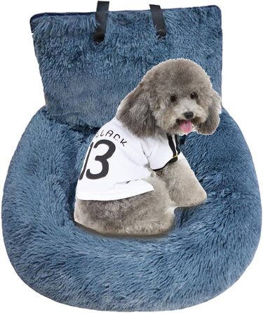 Автокрісло для собак, лежанка для собак у машину, м'яке автокрісло для собак з ременем безпеки, переноска для тварин, авто лежанка для собак, автокрісло для маленьких, середніх та великих собак, сірий колір, розмір M