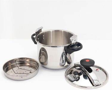 Швидковарка KITCHEN MOVE 8 л, Ø24 см, нержавійка/чорний, для всіх плит, індукція, з кошиком і тримачем