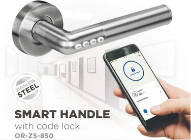 Електронний дверний замок Orno OR-ZS-850 Bluetooth Smart IP44, відкривання по PIN та через застосунок