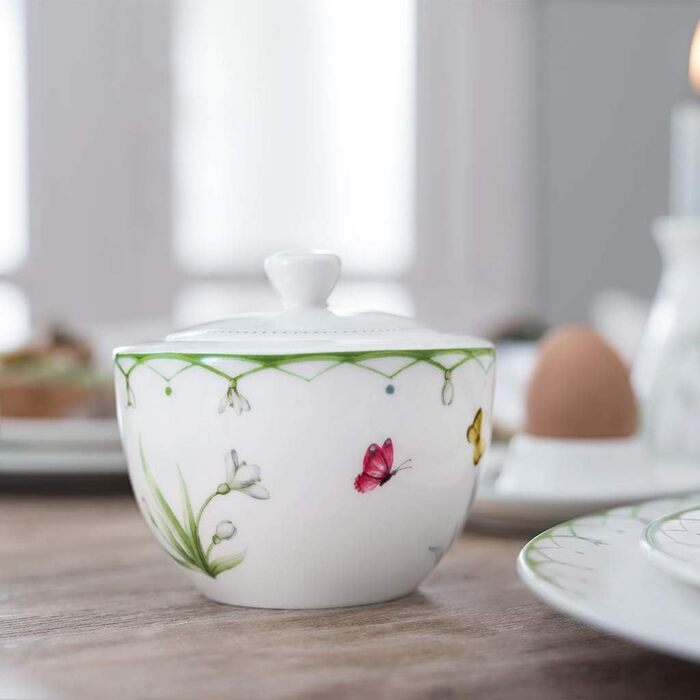 Villeroy & Boch – Colourful Spring Sugar Bowl 300 Ml White/Colourful, Dishwasher Safe, Microwave Safe, Spring Container, Easter Decoration, Easter Decor, Airtight Container, Storage Container, Premium Porcelain