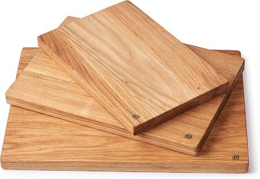 Cutting and Serving Board made of high-quality oak, 40 x 30 cm | Antibacterial kitchen board from Europe | Serving board, breakfast board, solid wood board