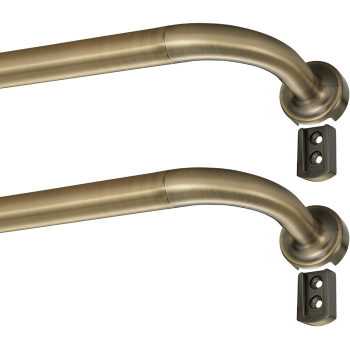 Штанга для штор телеекрану Warmgold, діаметр 2,5 см, регульована штанга для затемнення, алюмінієві кінчики та кріплення, 71–381 см (2 шт. 28–86 см, антична бронза)