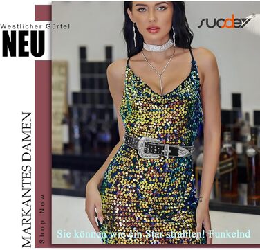 Чоловічий/Жіночий шкіряний ремінь SUOSDEY з стразами, декоративним хрестом, стиль ковбойський/вестерн, ширина 3.8 см, колір чорний/білий, довжина 115 см, підходить для талії 84-98 см