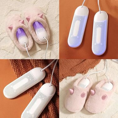 Електричний сушар для взуття USB з УФ-лампою, антибактеріальний, для взуття, рукавичок, шкарпеток, лижних черевиків (білий/фіолетовий)