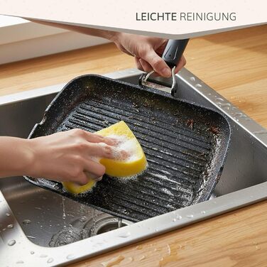 Гриль-сковорода Brieve Black Titanium індукційна, алюмінієва з антипригарним покриттям, складана, 34x24 см