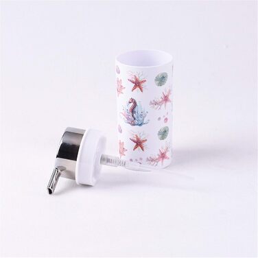 Набір аксесуарів для ванної кімнати Icegrey: 6 предметів (Океан) - дозатор для лосьйону, стакан для зубних щіток, стакан, мильниця, тримач для туалетного паперу, відро