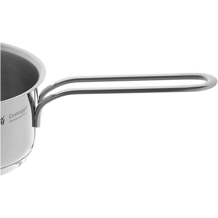Каструля WMF Mini Stielkasserolle 14 см з нержавіючої сталі Cromargan, 0,9 л, без кришки, для невеликих порцій, Induktion