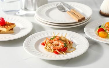 Набір сервіровочних тарілок UIBFCWN, 8 шт., 25.4 x 15.2 см, кераміка, білий колір