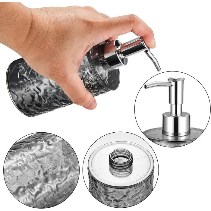 Дозатор мила для кухні та ванної кімнати, 400 мл, пластиковий, циліндричний | Дозатор мила, шампуню, гелю для душу