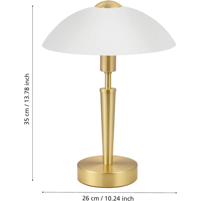 Настільна лампа EGLO Solo 1 з торшером, матеріал сталь, колір мідний матовий, скляний плафон, патрон E14, з сенсорним диммером