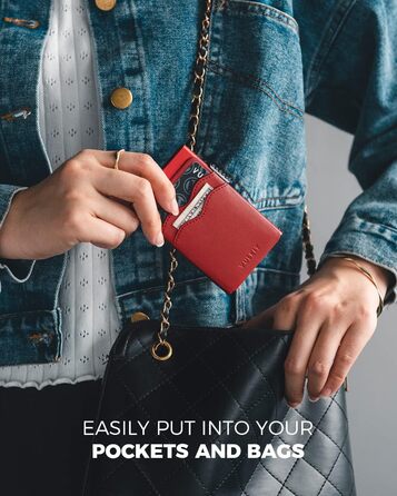 Гаманець VULKIT Slim з RFID захистом та відділеннями для карток (червоний Getaway Solids)