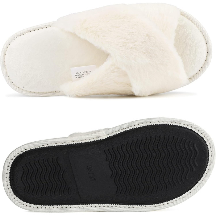 Жіночі плюшеві домашні тапочки Riehmot (38/39 EU, бежеві)