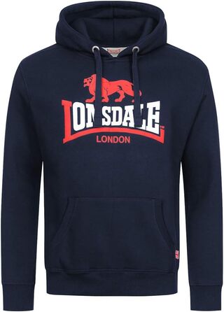Світшот Lonsdale London Thurning änner з капюшоном Бордовий, Базовий, Casual, Streetwear (XL, Синій/Червоний/Білий)