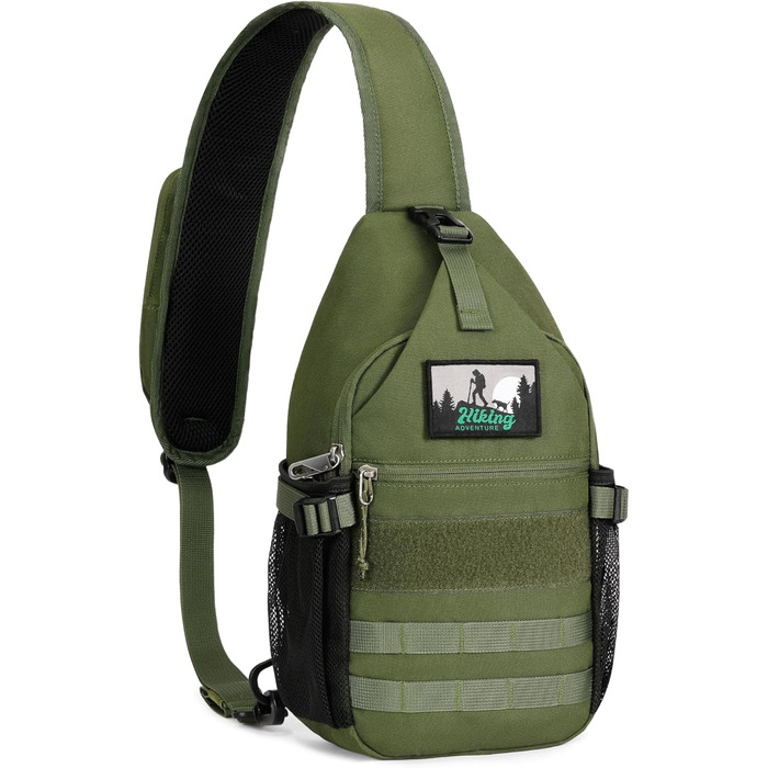 Чоловіча тактична сумка на плече HALOVIE, захист від крадіжок, Crossbody Sling Bag, армійний колір