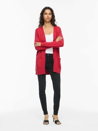 Кардиган Vila Feale VIRIL Basic Savvy Red1 (L) - жіночий в'язаний кардиган