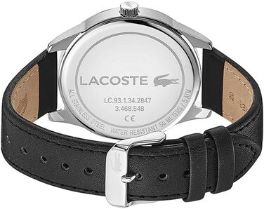 Годинник чоловічий Lacoste Vienna аналоговий кварцовий з чорним шкіряним ремінцем 2011047