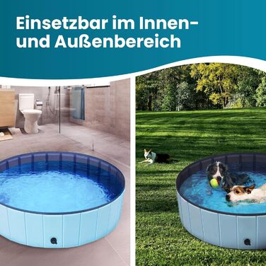 Зручний надувний басейн для собак та котів, 120x30 см, з клапаном для зливу води, неслизький, портативний