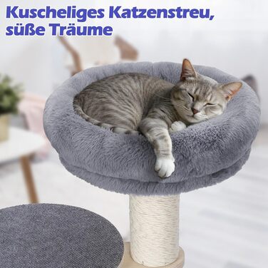 Котячий будиночок-крізьбаум Eukue, 110 см, для великих котів, стабільний, з гніздом та кошиком, з плюшем, до 10 кг, зелений