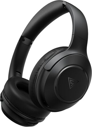 DOQAUS Бездротові Bluetooth навушники з мікрофоном, 70 годин роботи, Bluetooth 5.3, Over-Ear, 3 режими EQ, HiFi, складна конструкція, для (Чорний)