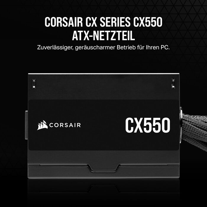 Блок живлення Corsair CX550 ATX 550W, 80 Plus Bronze, низький рівень шуму, чорний