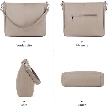 Сумка жіноча Befen зі шкіри, шопер середнього розміру, елегантна класична, колір А-тауп з 2 ремінцями через плече