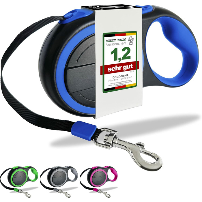 Нашийник для собак DOMOPRIMA: міцний, безпечний, 3 розміри (S, M), 4 кольори (сірий, блакитний, зелений, рожевий)