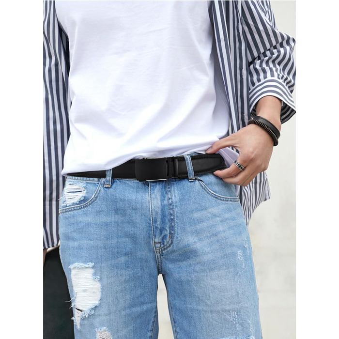 Чоловічий шкіряний ремінь на пряжці, ширина 35 мм, довжина 125 см, підходить для об'єму талії 92-107 см. Ідеально для костюма, ділового стилю та джинсів.