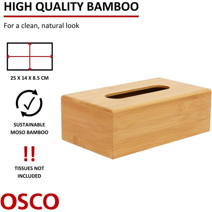 Бамбукова коробка для серветок Osco BAM-TB1, екологічна