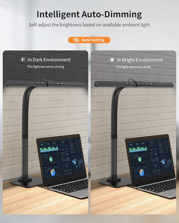 LED лампа для столу KableRika: регульоване освітлення, захист очей, 6 кольорів, для офісу та дому