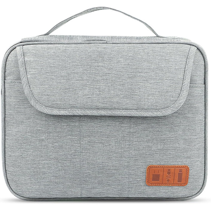Органайзер для кабелів - сумка-організатор для аксесуарів електроніки, чохол для подорожей (28.5 x 23 x 6 см), сірий