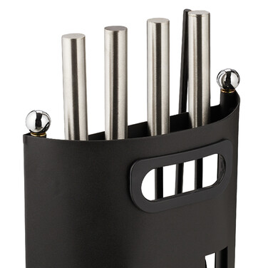 Relaxdays 5-Piece Fireplace Tool Set in Black