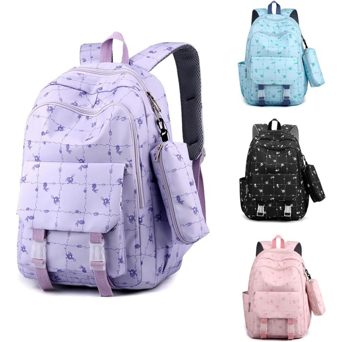 Великий рюкзак для учнів середньої школи, шкільний рюкзак для дівчат, рюкзак для зняття навантаження, синій шкільний рюкзак для хлопців (фіолетовий)