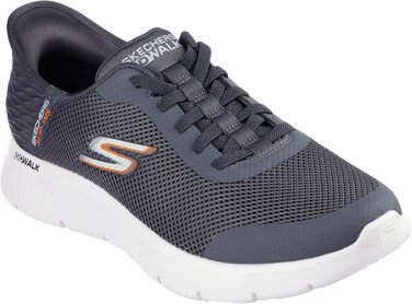 Чоловічі кросівки Skechers Go Walk Flex Hands Up: зручні та легкі сірі кросівки, 43 EU, текстиль, синтетика