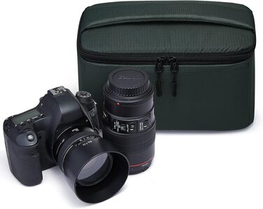 Сумка для фотоапарата S-Zone: протиударний м'який чохол для DSLR, SLR, TLR камер та об'єктивів, зелений