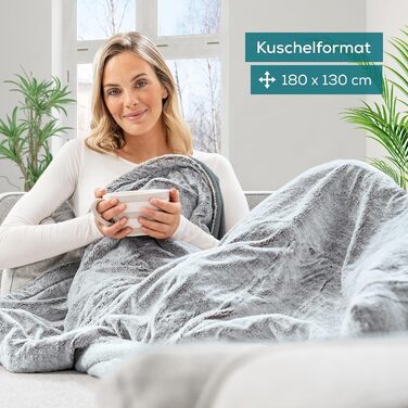 Електрична ковдра Beurer HD 75 Nordic Grey Green Planet, 180x130 см, з еко-матеріалу, 6 температурних режимів, автовимкнення