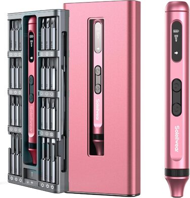 Електричний набір викруток преміум-класу 52 в 1 з 48 магнітними бітами, акумуляторний, для ремонту телефонів, камер, ноутбуків, годинників (Twilight Pink)