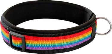 Нашийник для собак Extra-Breit & Weich з неопреновою підкладкою (Райдуга на чорному, S) S (38-43 см) Райдуга на чорному
