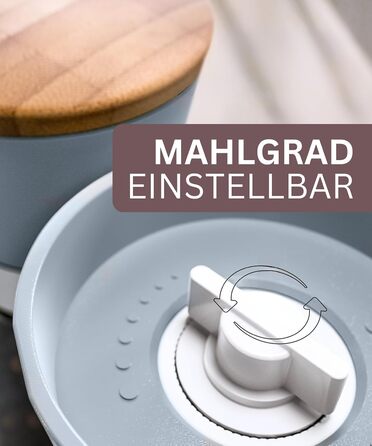 Мельниці для солі та перцю Hannah's Homebrand з керамічним механізмом - міцні для великої солі (2 шт.) Бетонний сірий