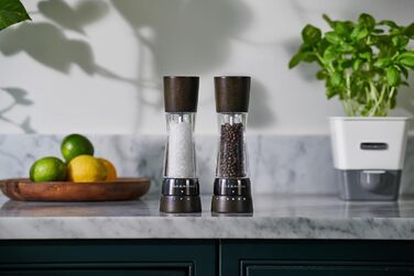 Набір для солі та перцю Cole & Mason Derwent Roségold - ручний млин з регульованою керамічною жорна, дерево/акрил, 190 мм, Precision+, подарунковий набір