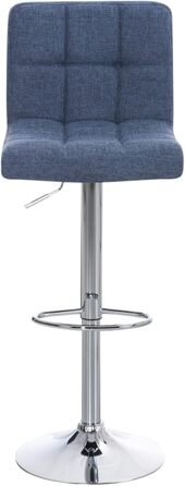 Peru 2-Piece Bar Stool Set with Fabric Upholstery - Swivel, Adjustable Height, Chrome Finish | Blue