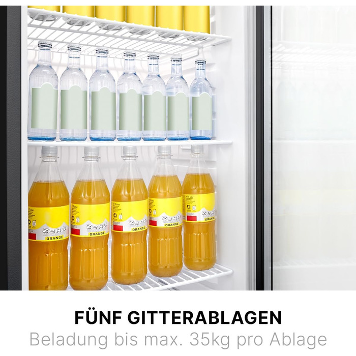 Холодильник для напоїв Bomann® KSG 7289 з скляними дверцятами, 245 л, 5 полиць, автоматична розморожування, регулювання температури, білий (Модель 2024)